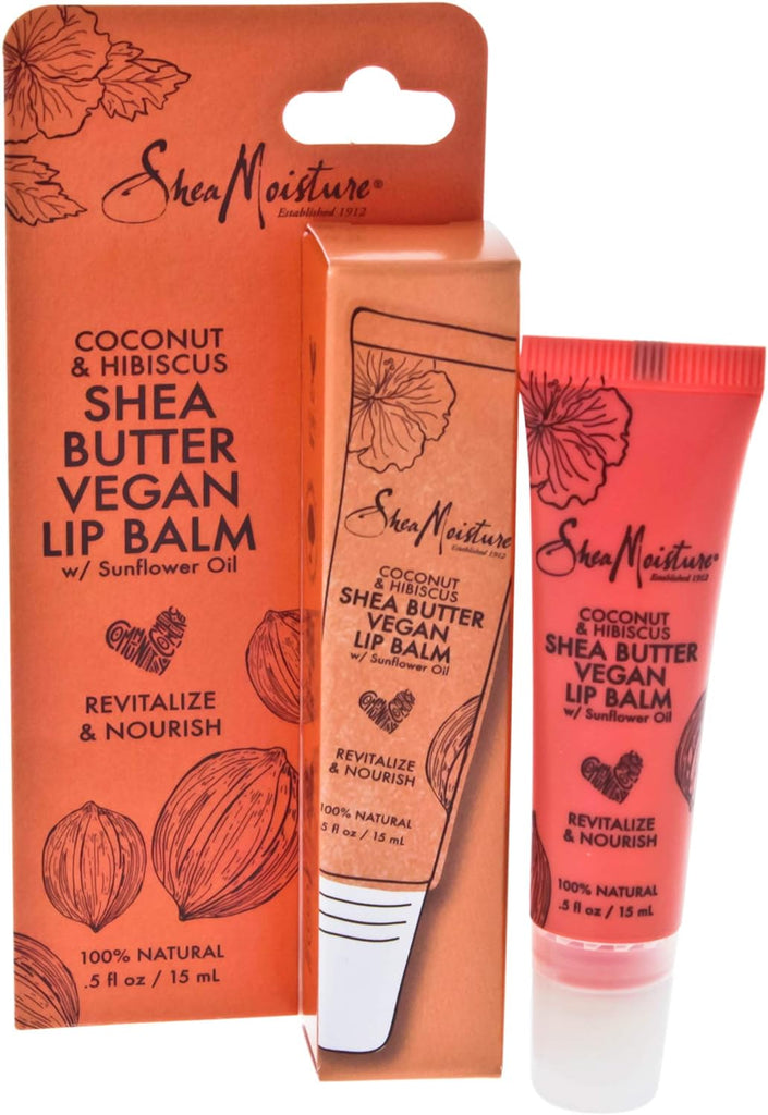 Shea Moisture Coconut & Hibiscus Butter Lip Balm Care for Unisex, 0.5 Ounce