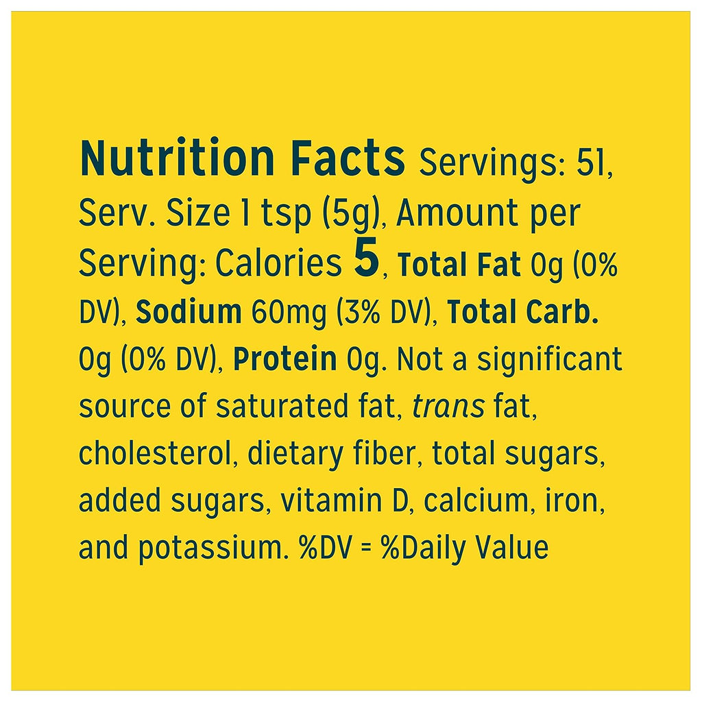 Mustard, Yellow, Gluten Free, Certified Vegan, Non- GMO Project Verified, from 100% Grade-A Mustard Seeds, Shelf-Stable, 9 Oz