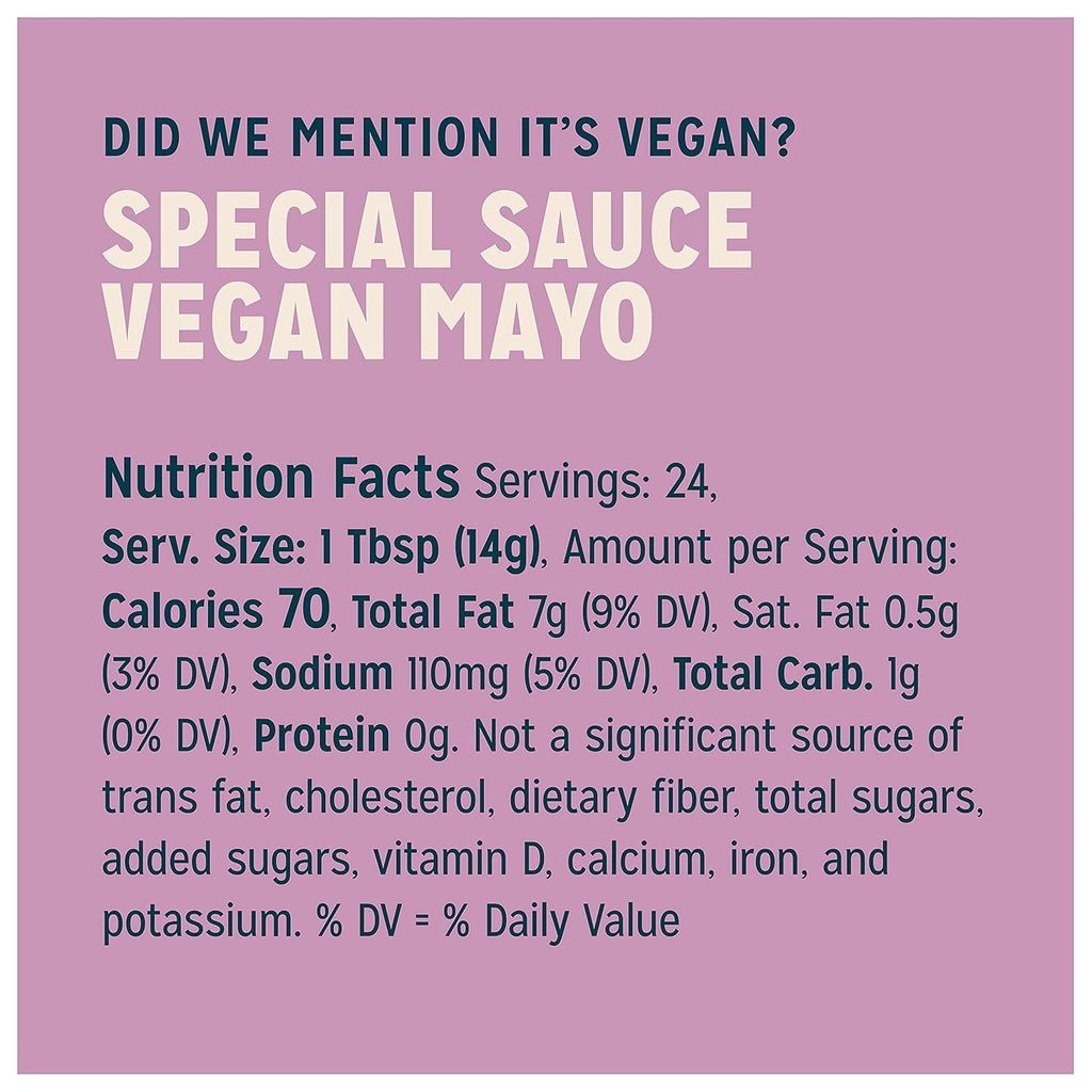 Sir Kensington'S Vegan Mayo Special Sauce Keto Diet Certified Gluten Free Certified Vegan Soy Free Non- GMO Project Verified Shelf-Stable 12 Oz