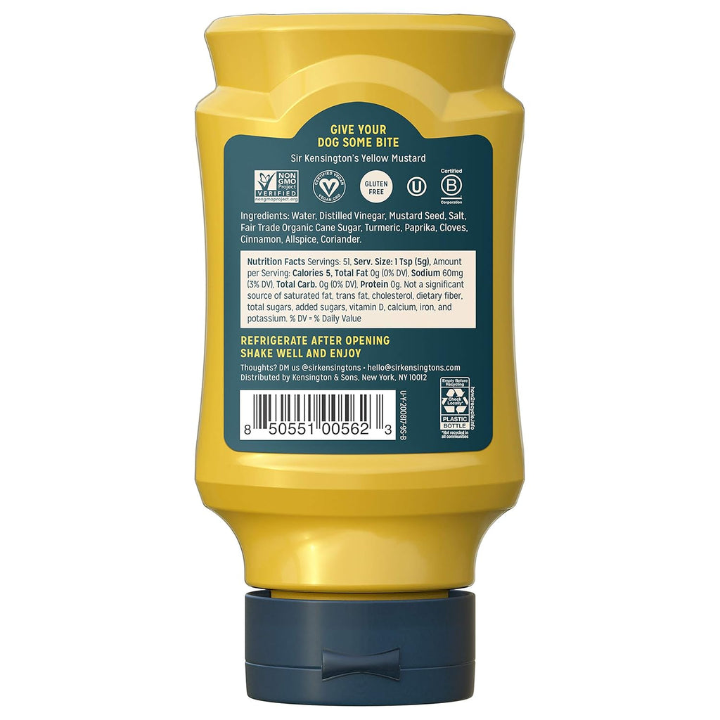 Mustard, Yellow, Gluten Free, Certified Vegan, Non- GMO Project Verified, from 100% Grade-A Mustard Seeds, Shelf-Stable, 9 Oz