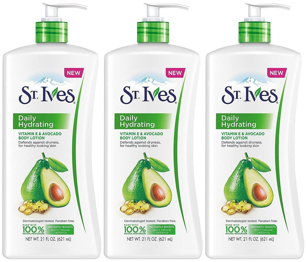 Daily Hydrating Vitamin E & Avocado Body Lotion, 21 Ounce (Pack of 3)