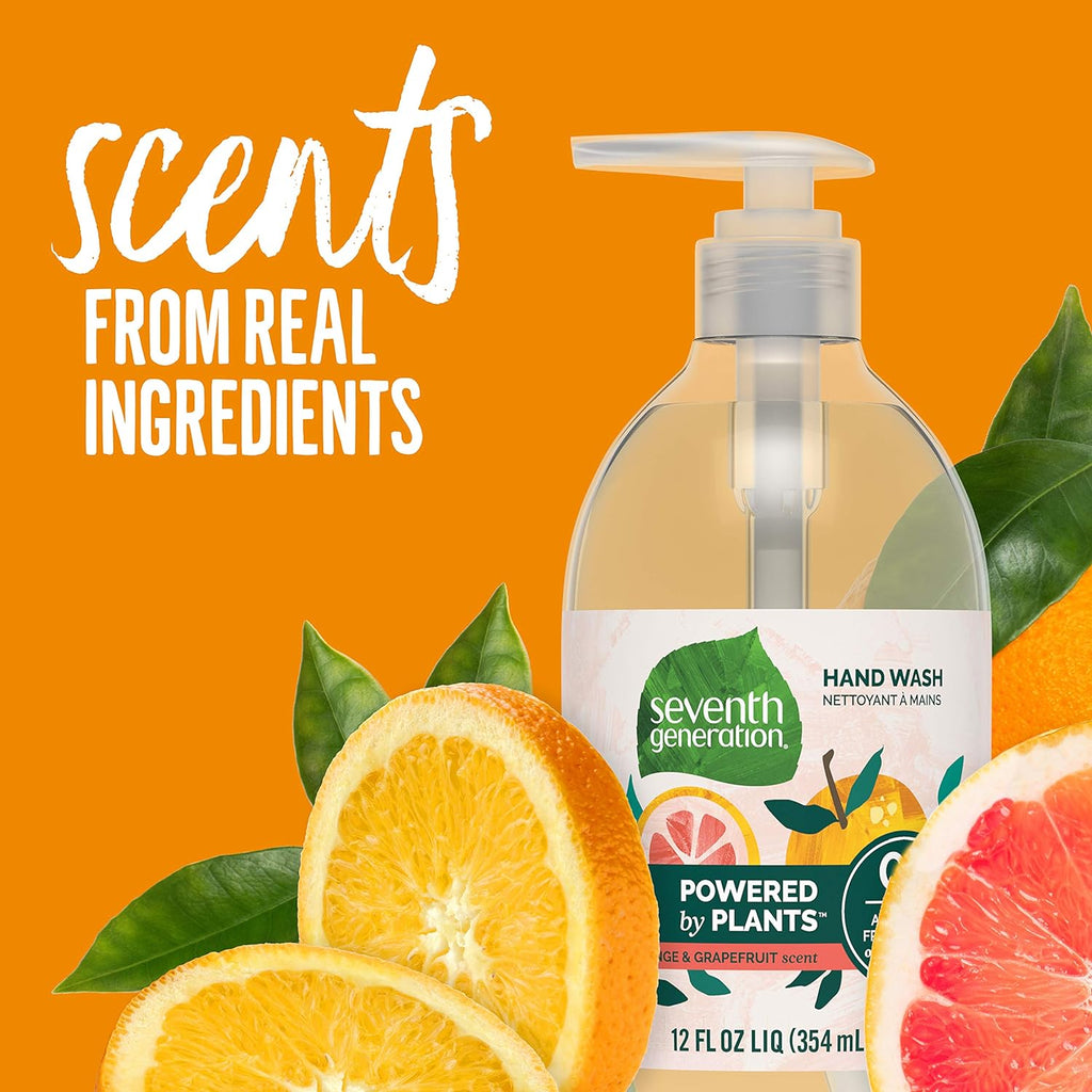 Liquid Hand Soap, Mandarin Orange & Grapefruit, Gentle Plant-Based Formula, 12 Fl Oz