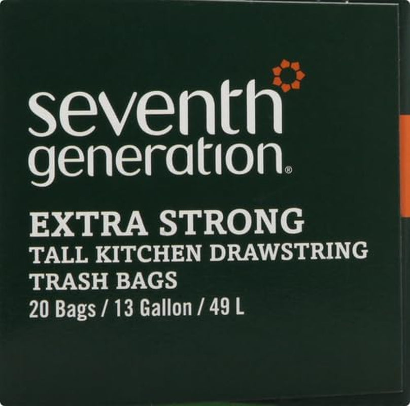 Drawstring Kitchen Trash Bags 13 Gal, 20 Bags