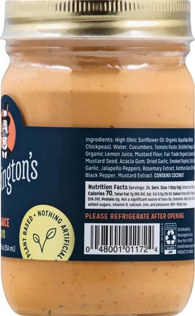 Sir Kensington'S Vegan Mayo Special Sauce Keto Diet Certified Gluten Free Certified Vegan Soy Free Non- GMO Project Verified Shelf-Stable 12 Oz