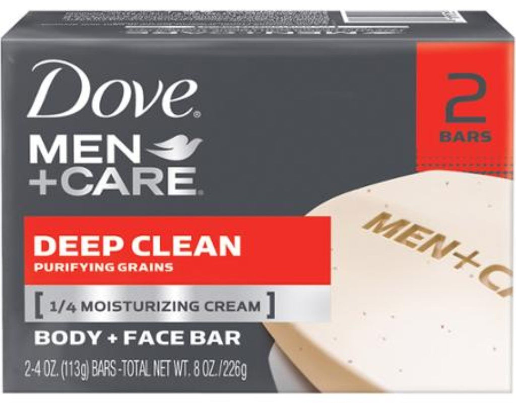 Men+Care Body & Face Bar, Deep Clean 4.25 Oz Bars, 2 Ea (Pack of 4)