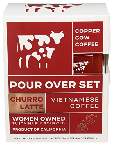 Copper Cow Coffee Churro Latte Pour Over Vietnamese Coffee