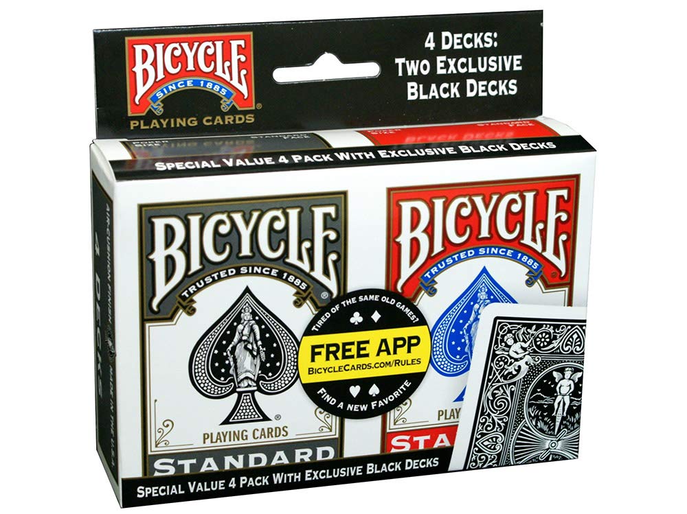 4 Decks Bicycle Rider Back Standard Poker Playing Cards