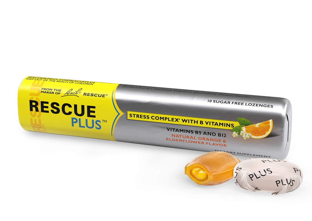 Bach Rescue Plus Lozenges Natural Orange and Elderflower Flavor